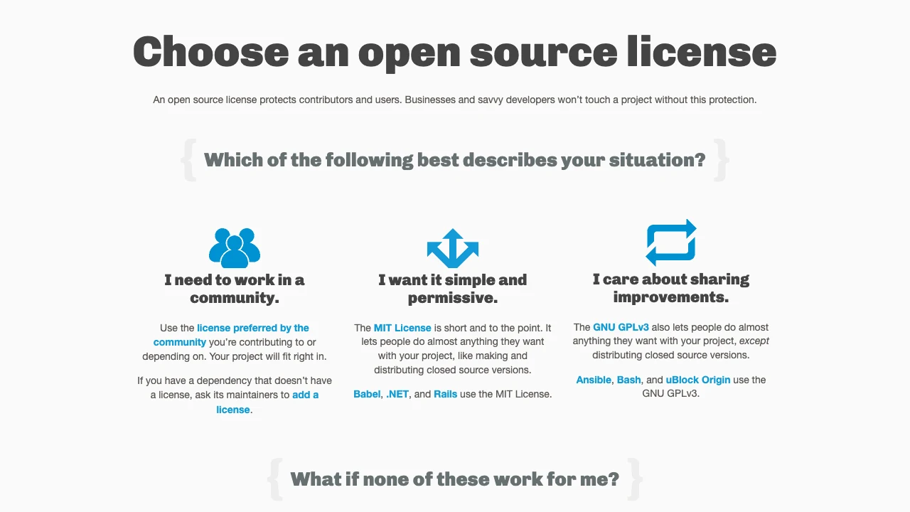 Choose a License