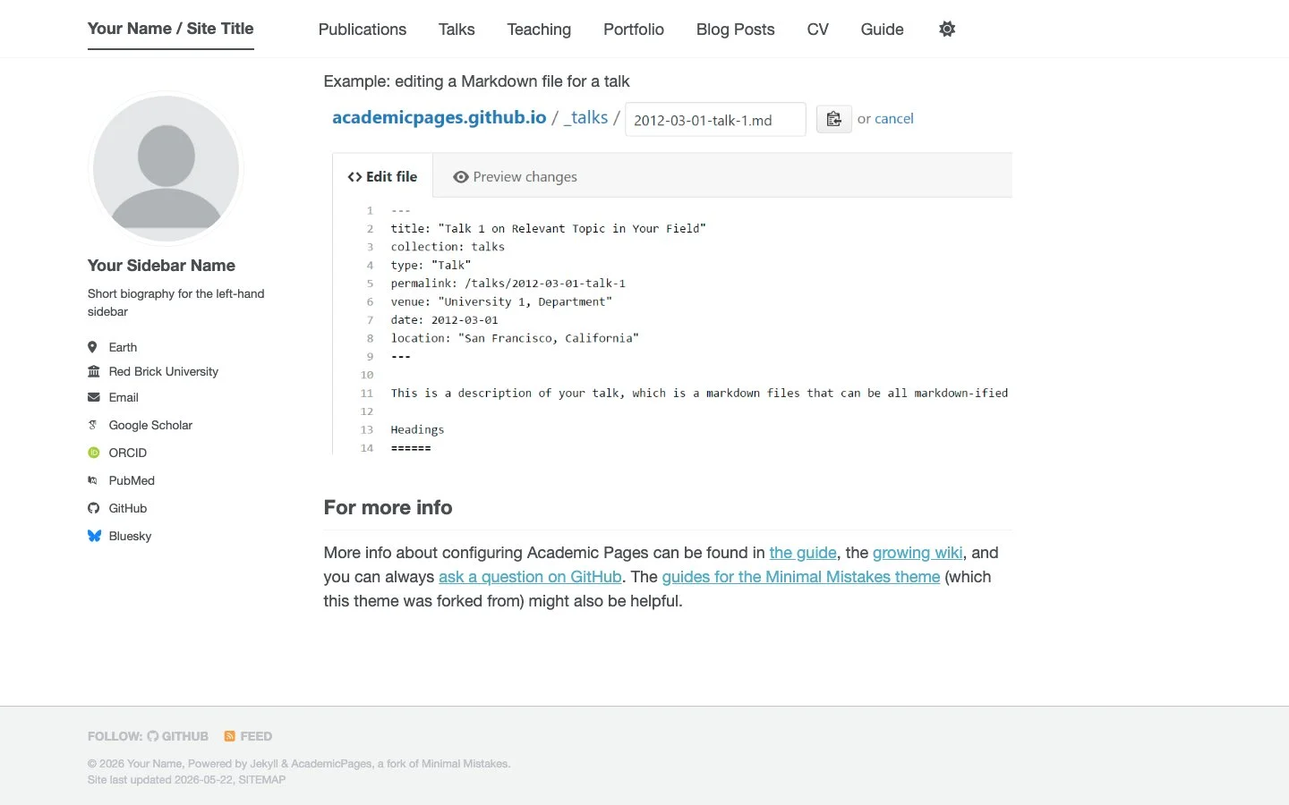 Academic Pages screenshot 3