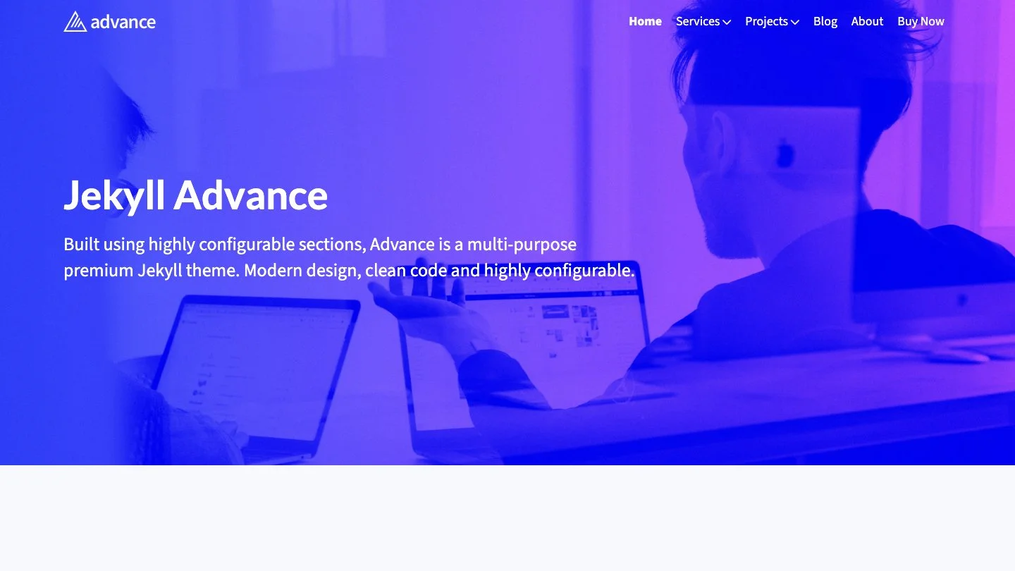 Advance Jekyll Theme screenshot 1