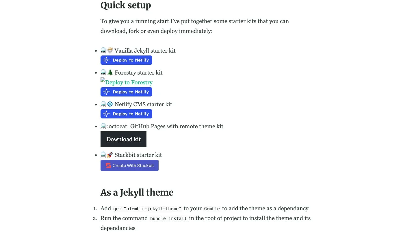 Alembic Jekyll Theme screenshot 2