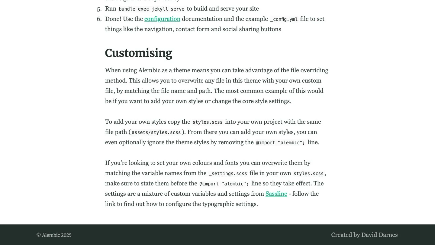 Alembic Jekyll Theme screenshot 3