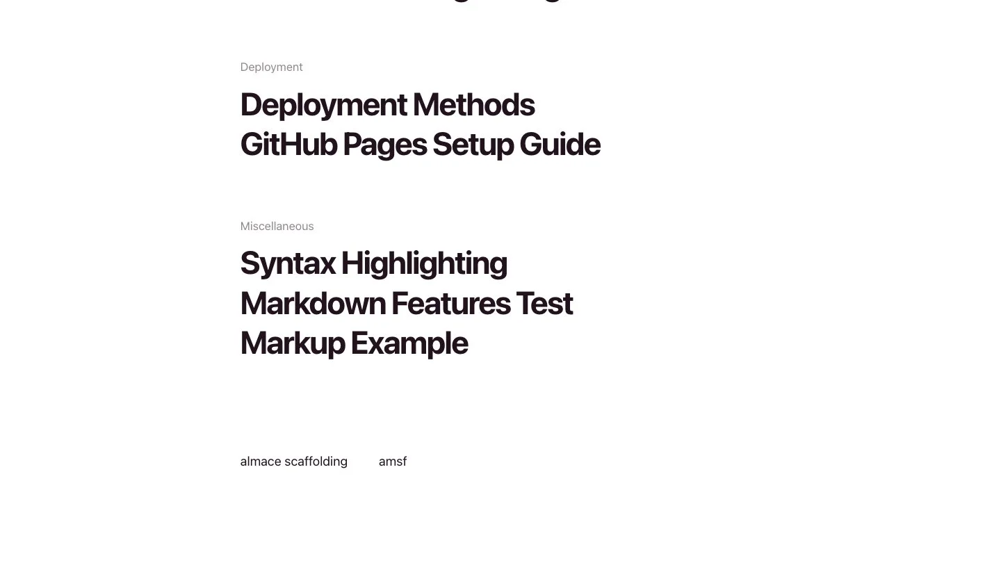 Almace Scaffolding Jekyll Theme screenshot 3