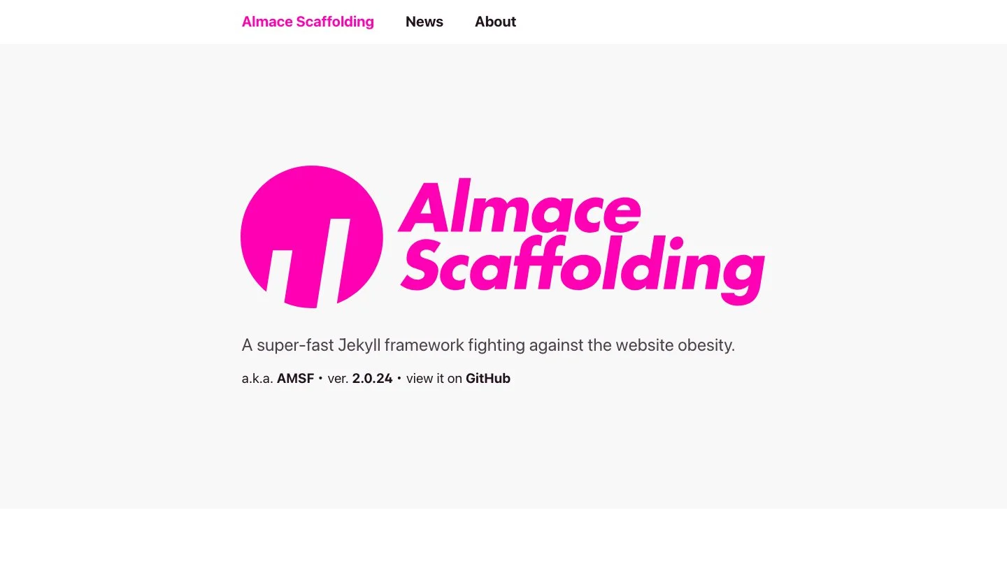 Almace Scaffolding Jekyll Theme screenshot 1