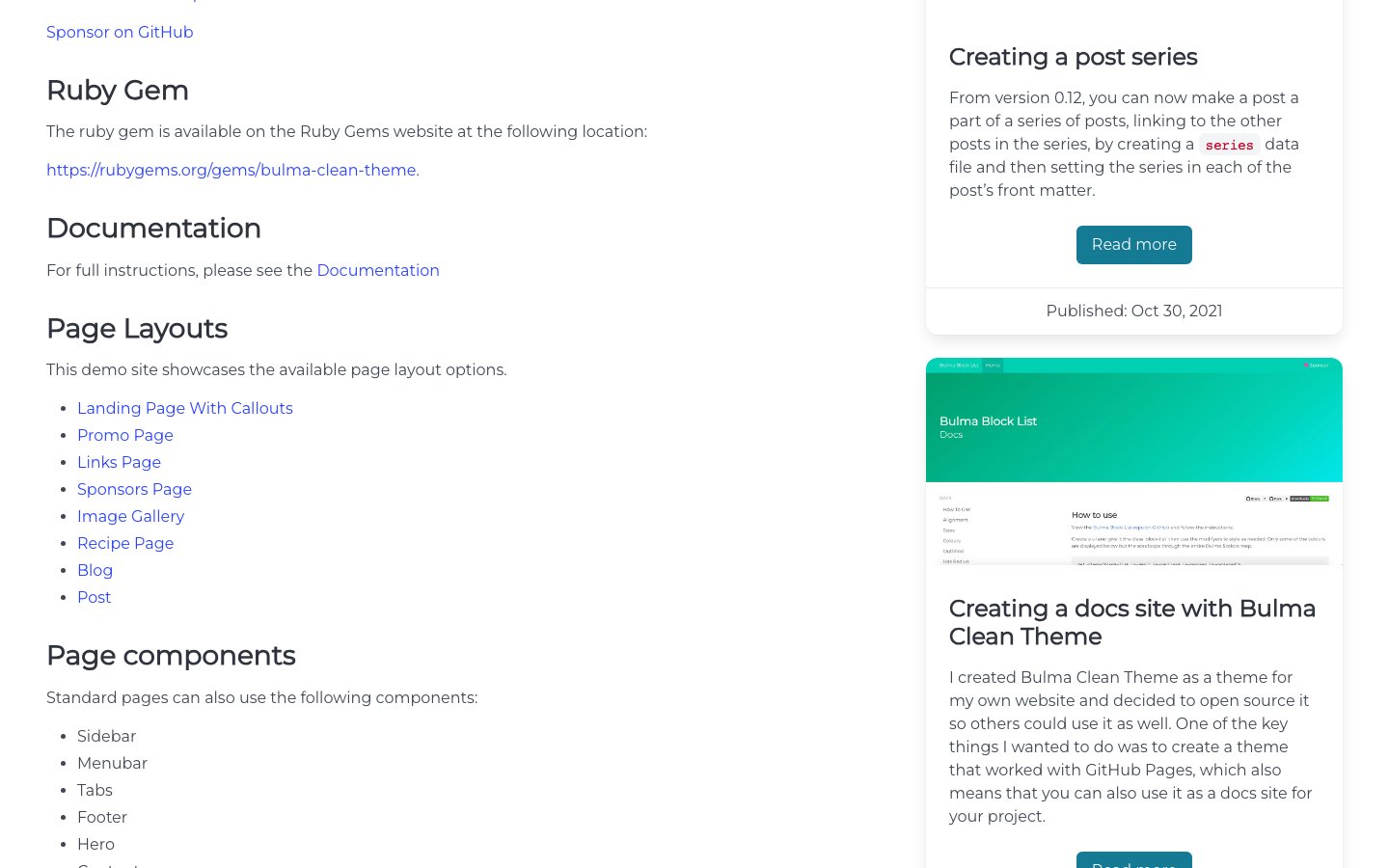 Bulma Clean Theme screenshot 2