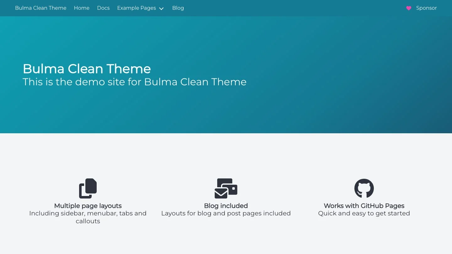Bulma Clean Theme Jekyll Theme screenshot 1