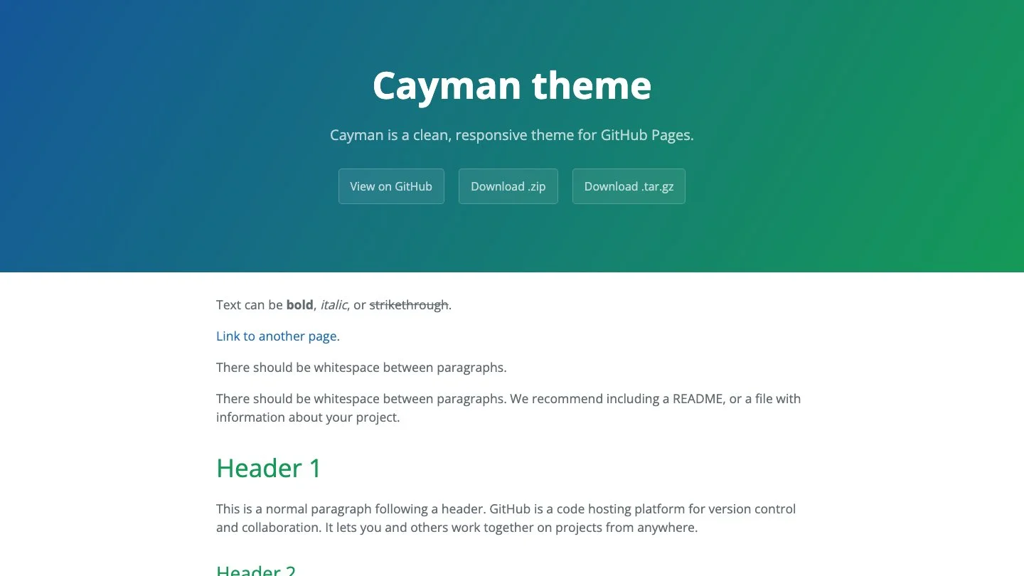 Cayman Jekyll Theme screenshot 1
