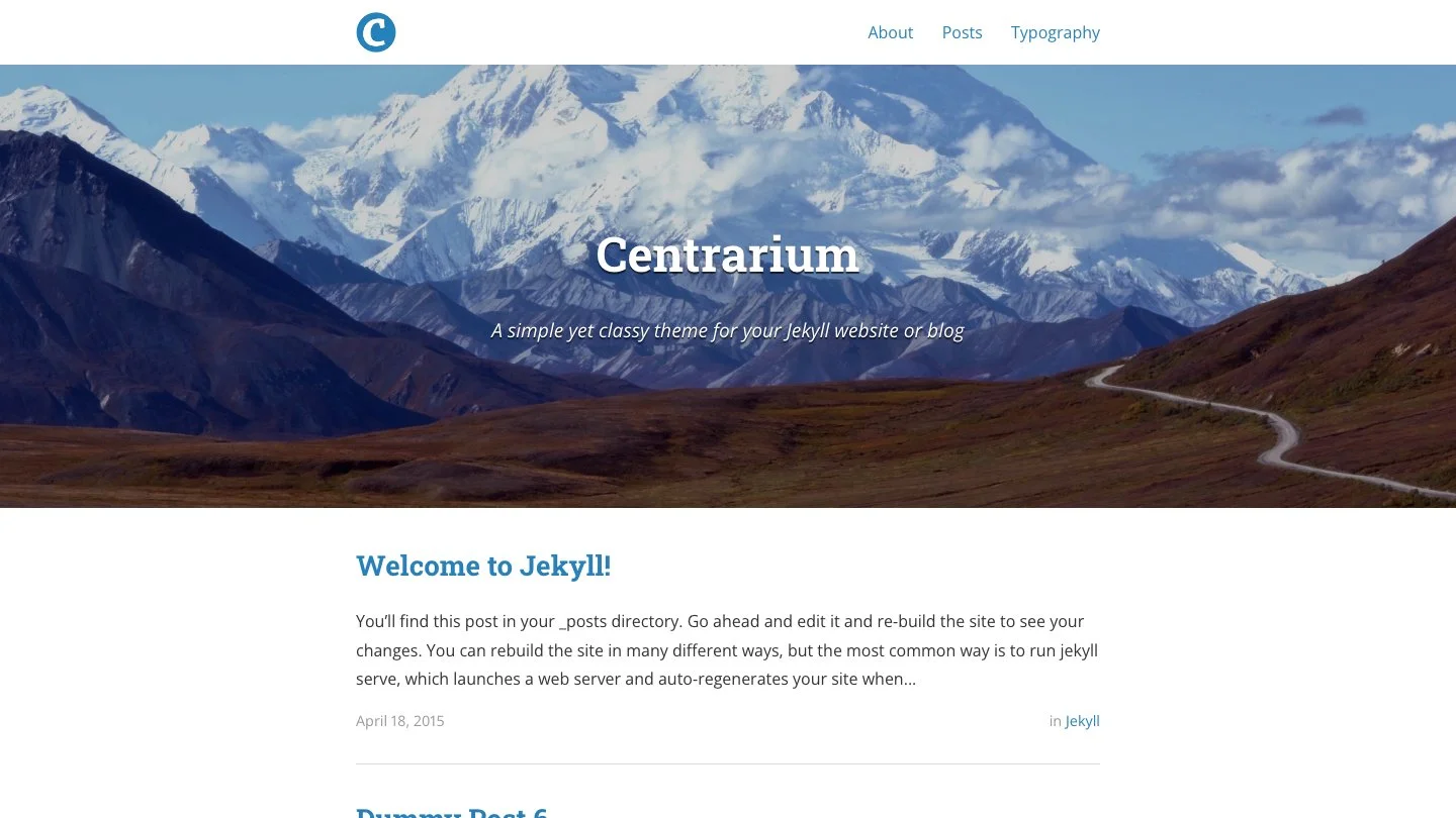 Centrarium Jekyll Theme screenshot 1