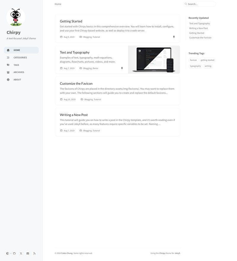 Chirpy preview