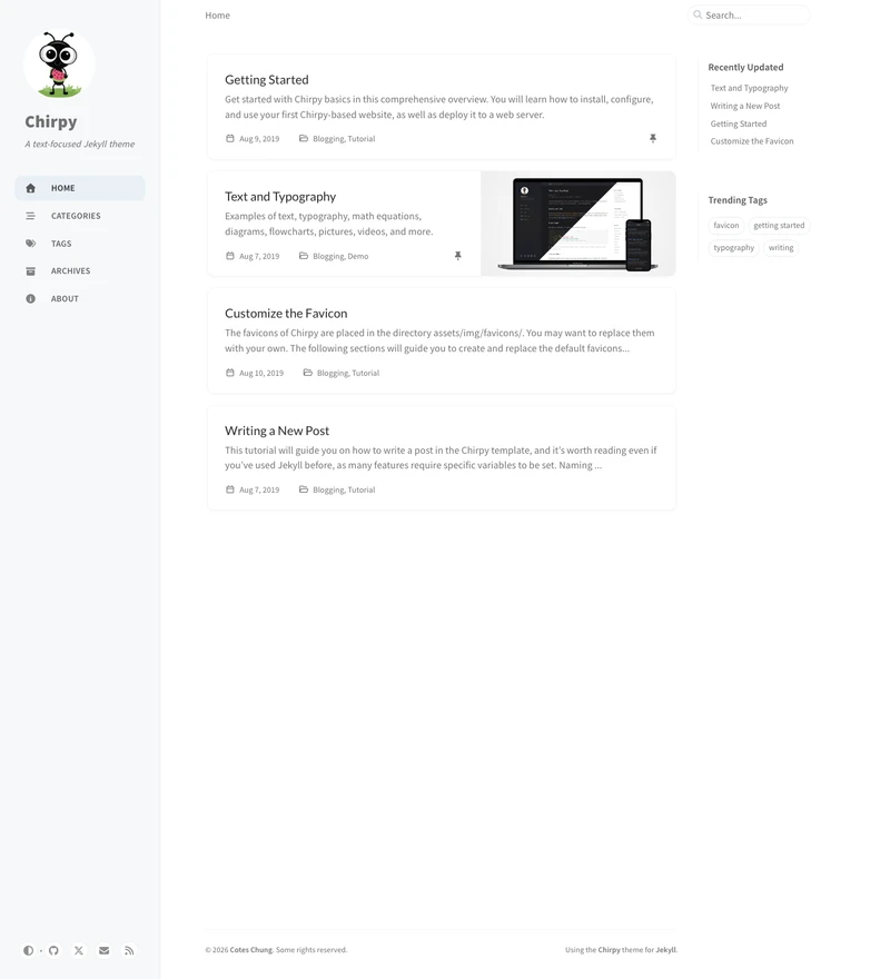 Chirpy preview
