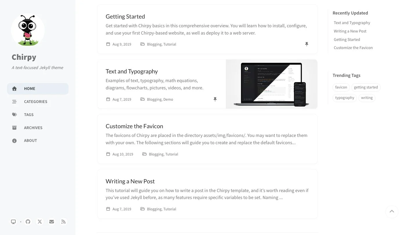 Chirpy Jekyll Theme screenshot 2