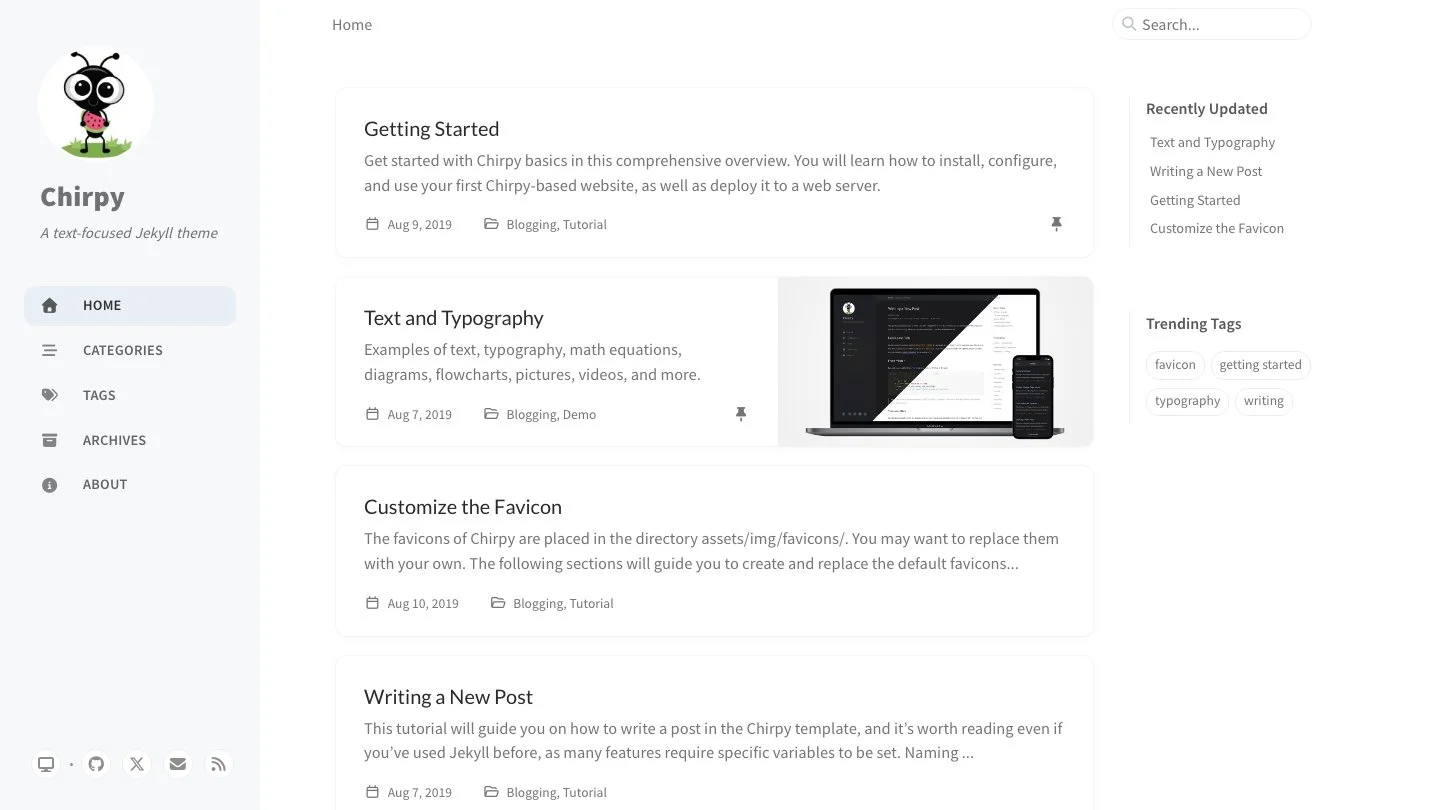 Chirpy Jekyll Theme screenshot 1