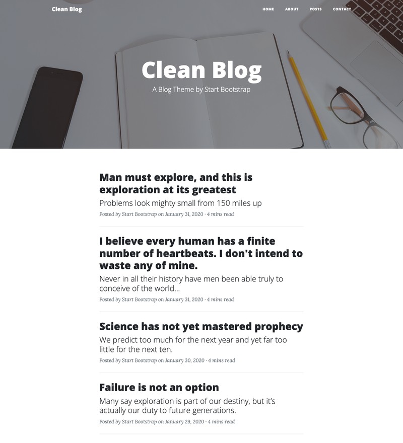 Clean Blog preview