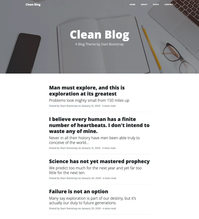 Clean Blog preview