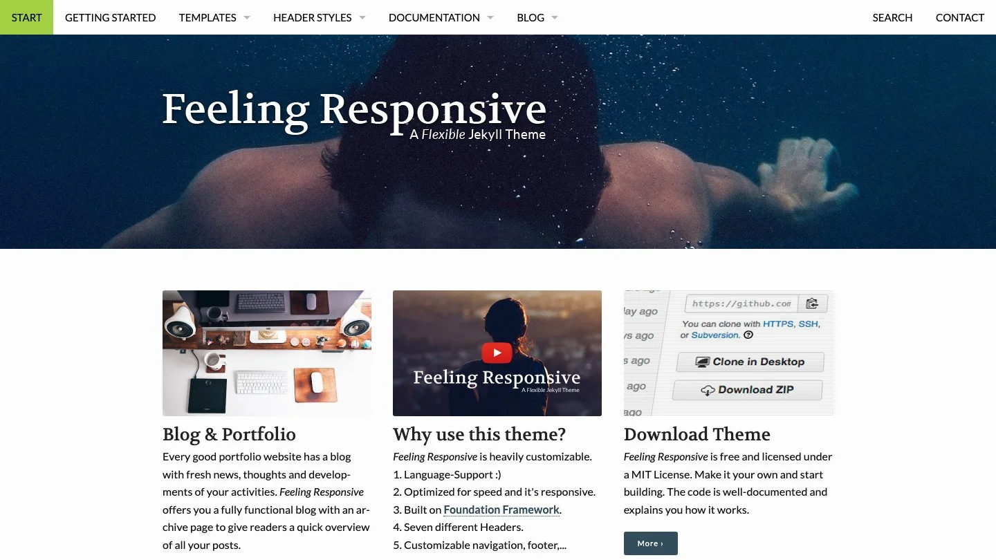 Feeling Responsive Jekyll Theme screenshot 1