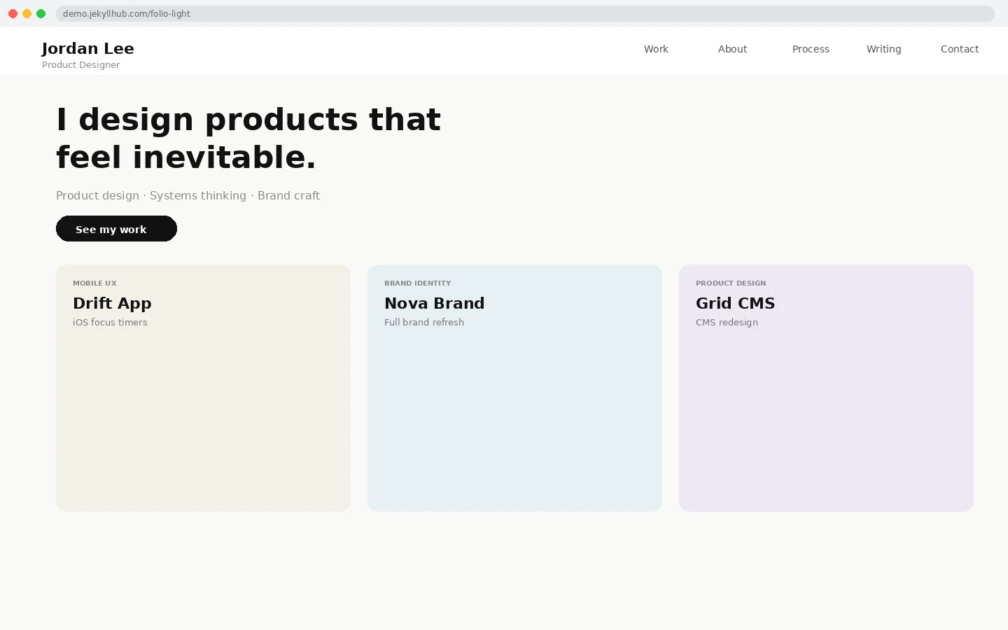 Folio Light Jekyll Theme preview