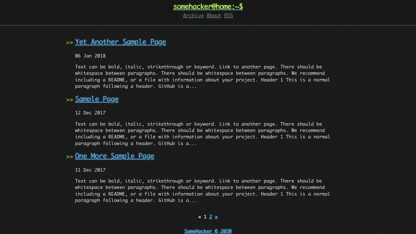 Hacker Blog Jekyll Theme screenshot 2