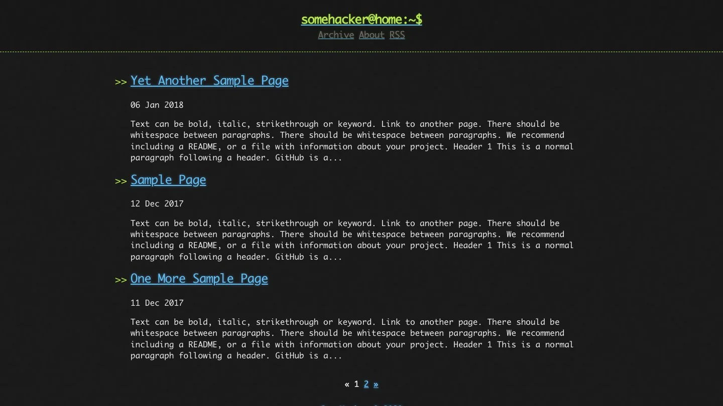 Hacker Blog Jekyll Theme screenshot 1