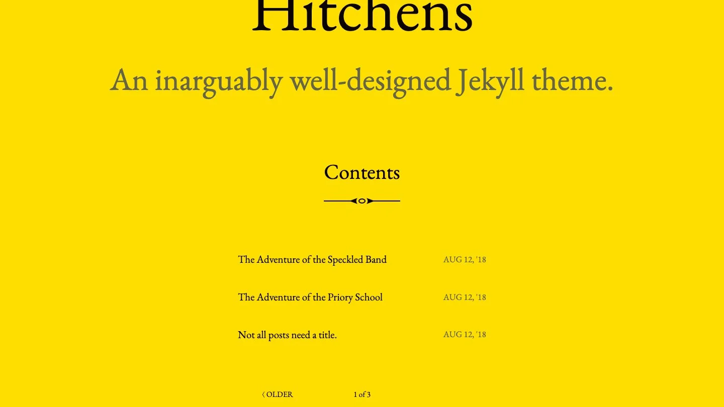 Hitchens Jekyll Theme screenshot 2