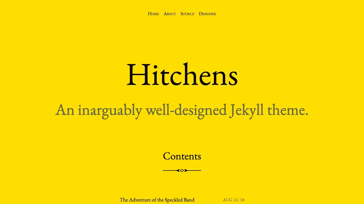 Hitchens Jekyll Theme screenshot 1