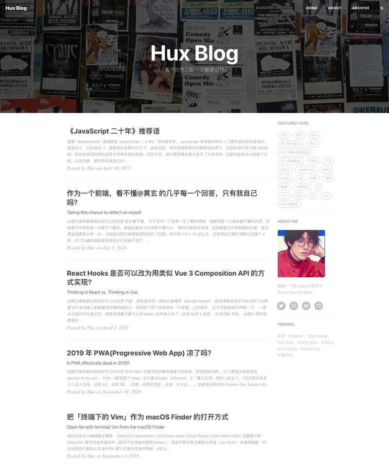Huxpro Jekyll Theme preview
