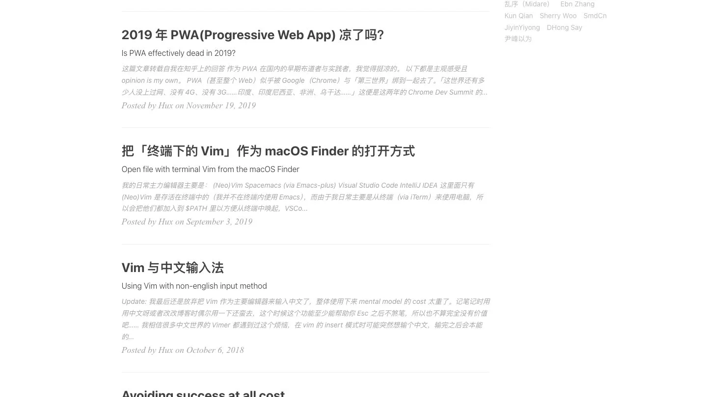 Huxpro Jekyll Theme screenshot 2