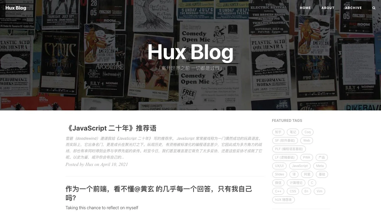 Huxpro Jekyll Theme screenshot 1