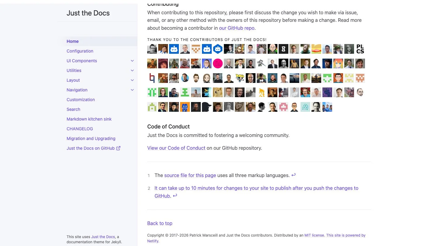 Just the Docs Jekyll Theme screenshot 3
