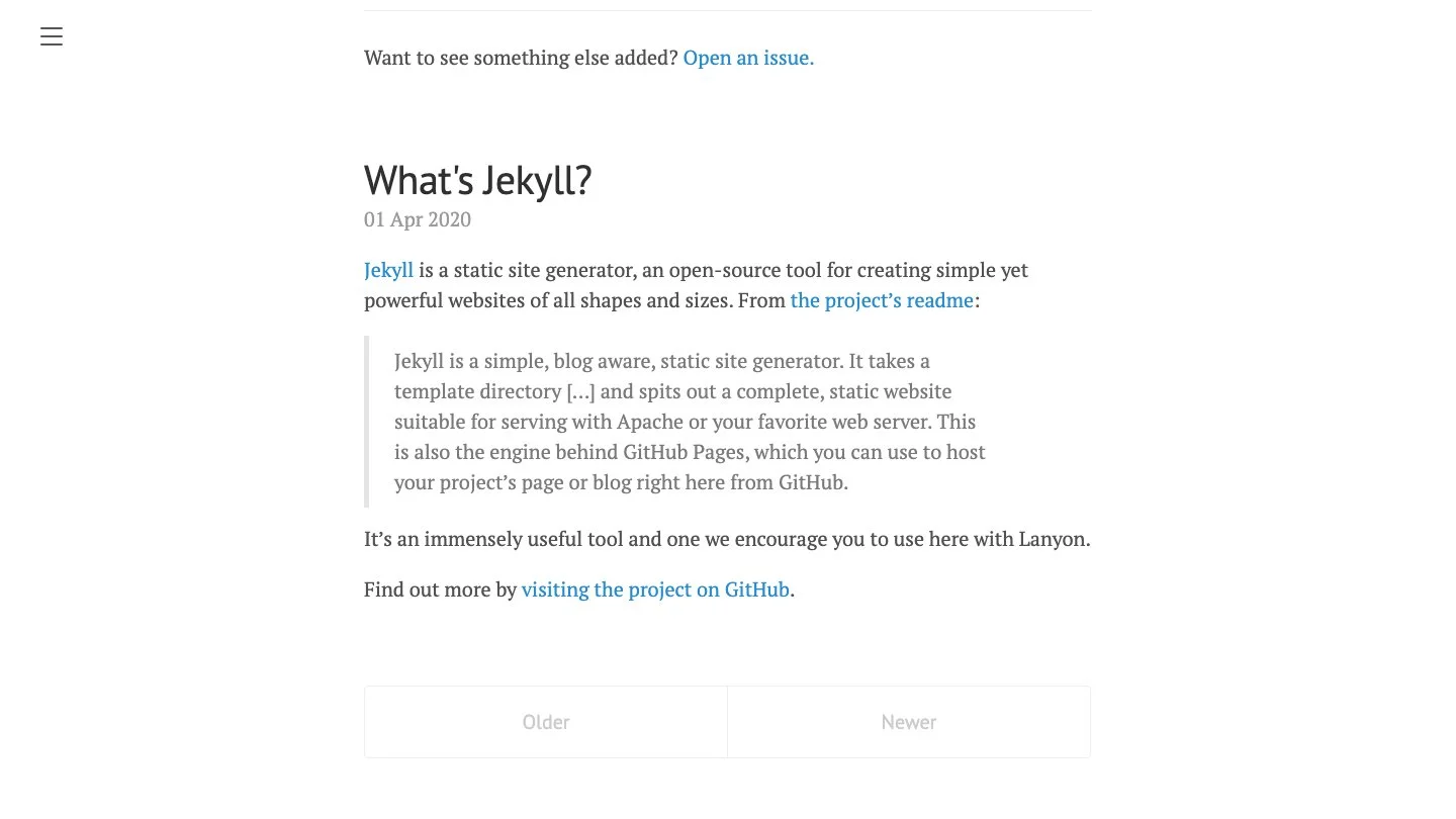 Lanyon Jekyll Theme screenshot 3