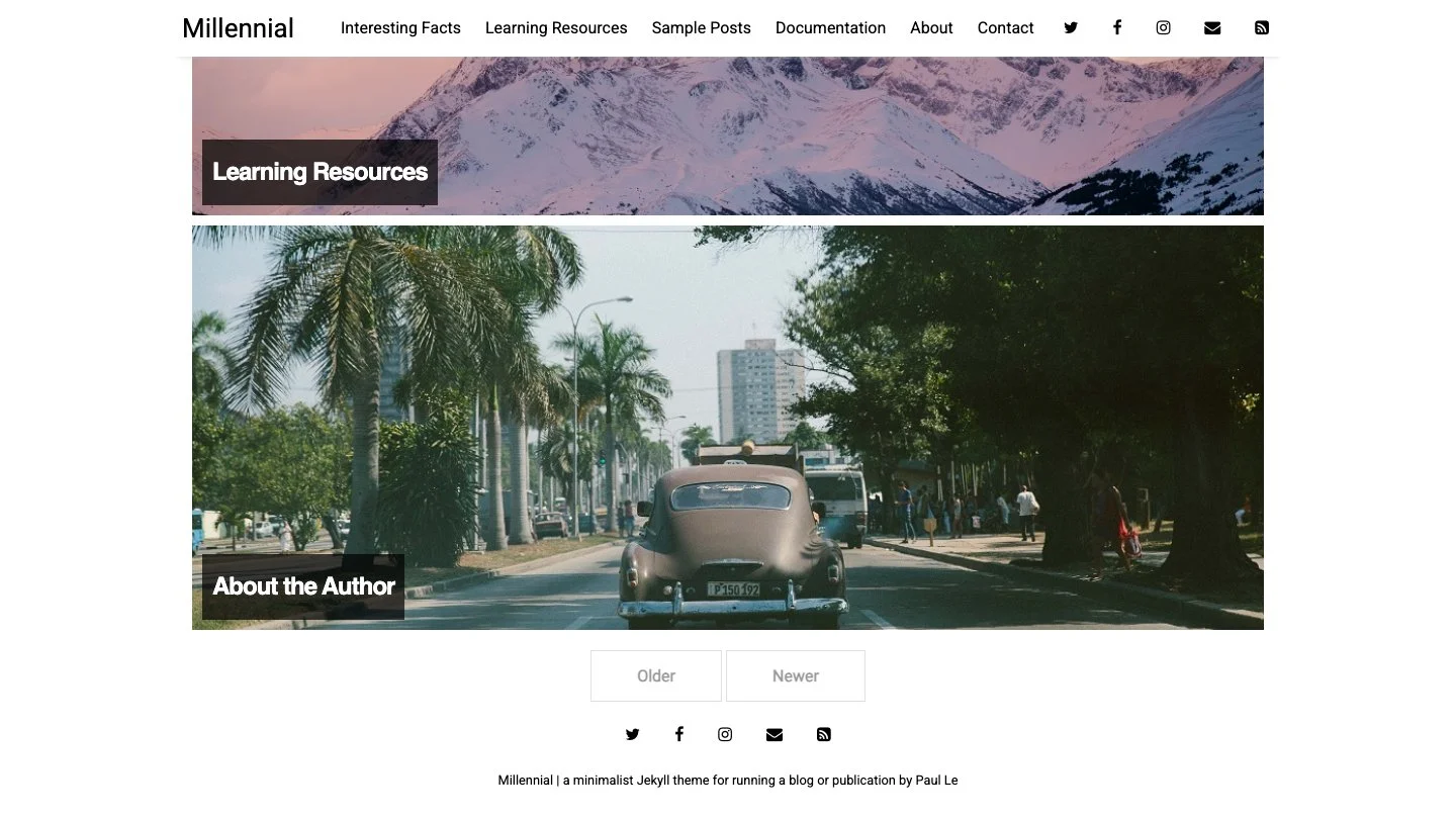 Millennial Jekyll Theme screenshot 3