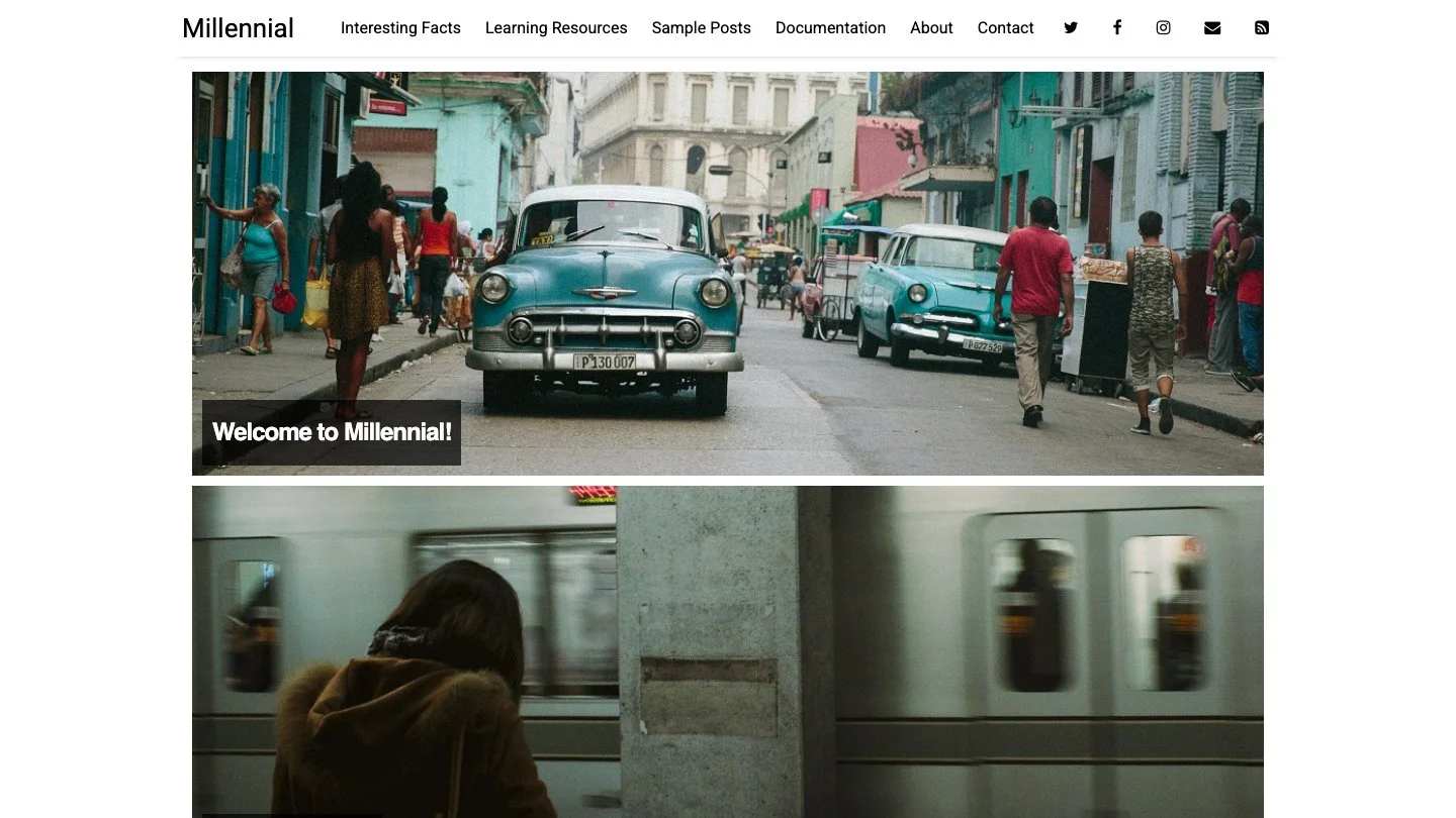 Millennial Jekyll Theme screenshot 1