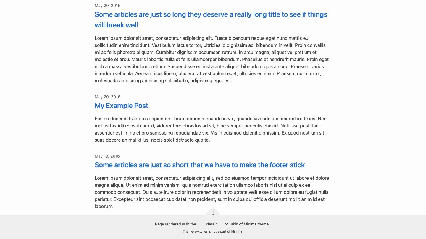 Minima Jekyll Theme screenshot 2