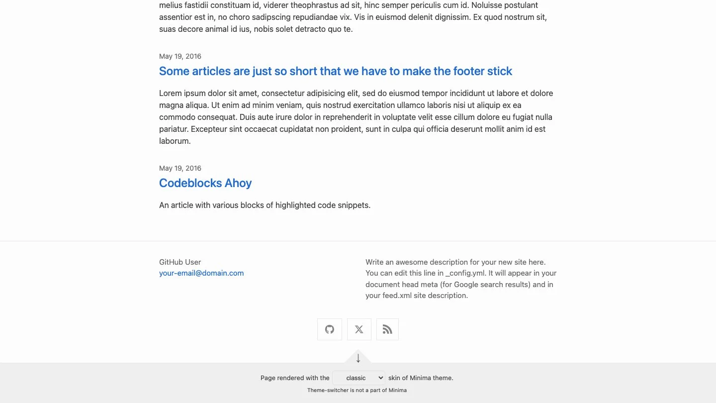 Minima Jekyll Theme screenshot 3