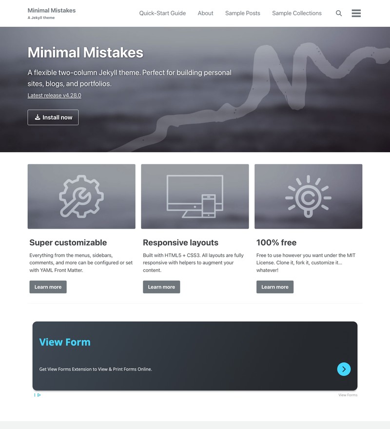 Minimal Mistakes preview
