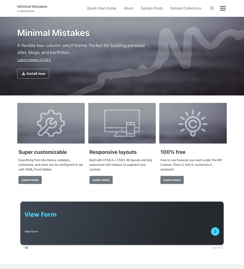 Minimal Mistakes preview