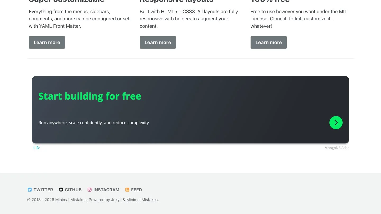 Minimal Mistakes Jekyll Theme screenshot 3