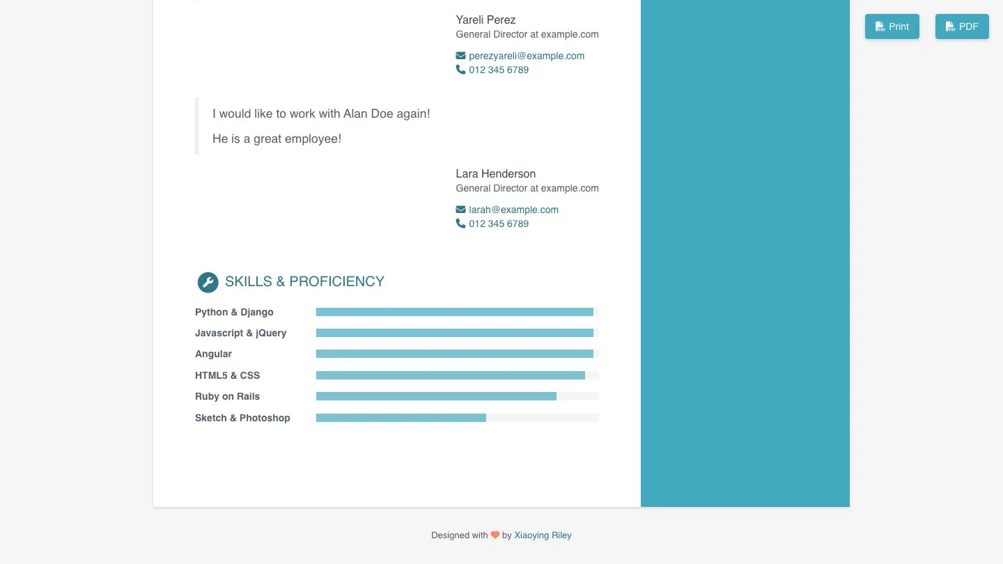 Online CV Jekyll Theme screenshot 3