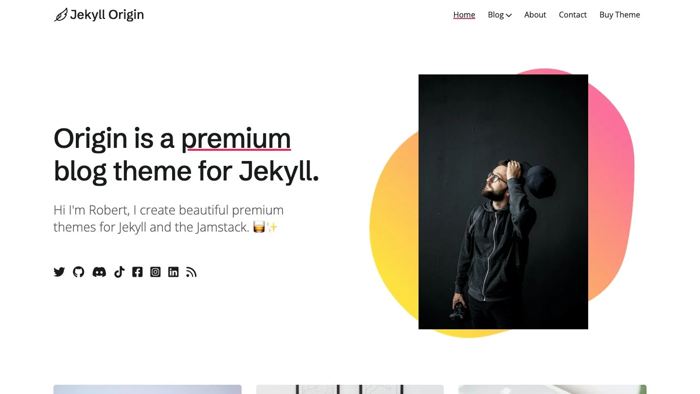 Origin Jekyll Theme screenshot 1