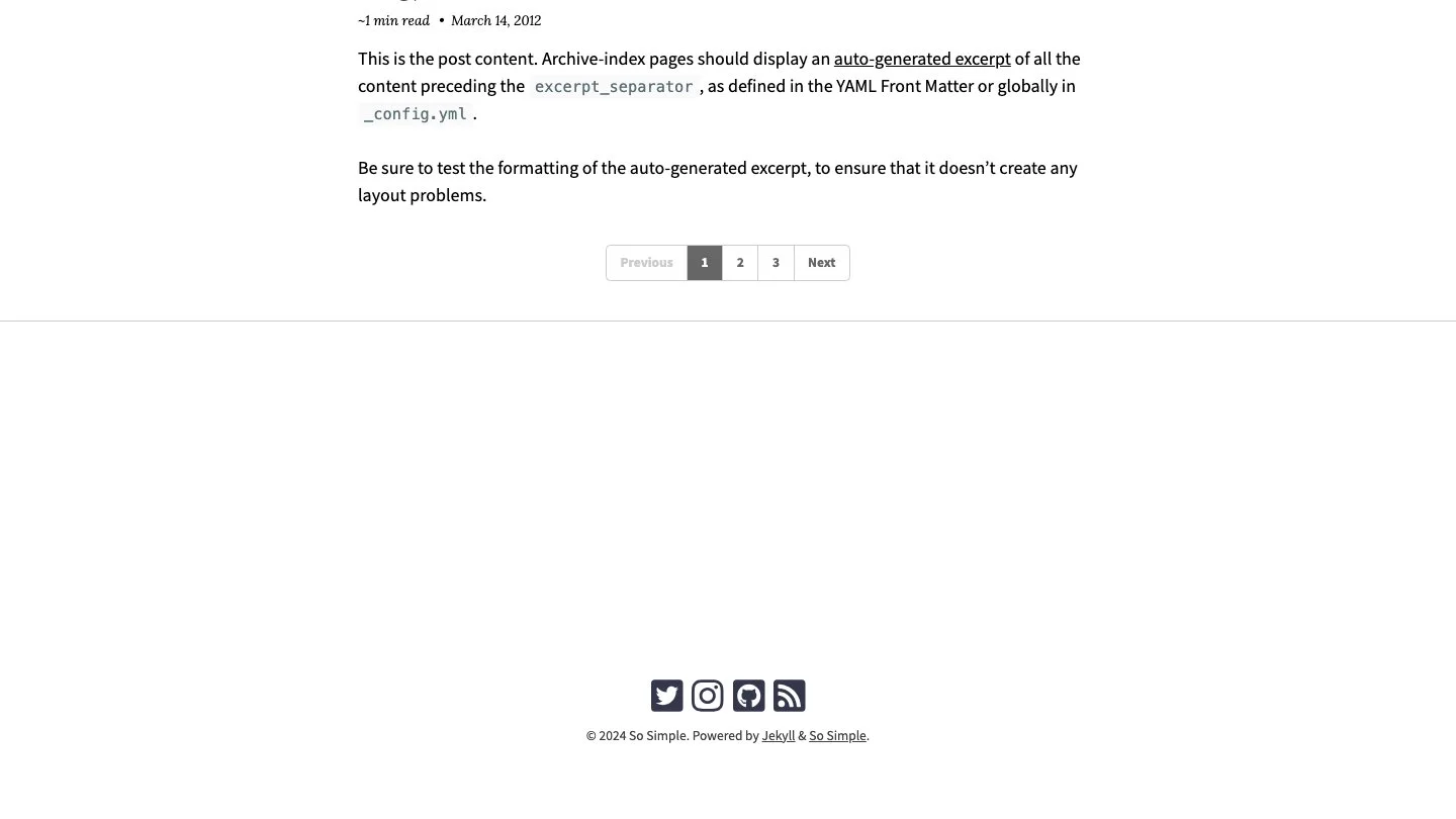 So Simple Jekyll Theme screenshot 3