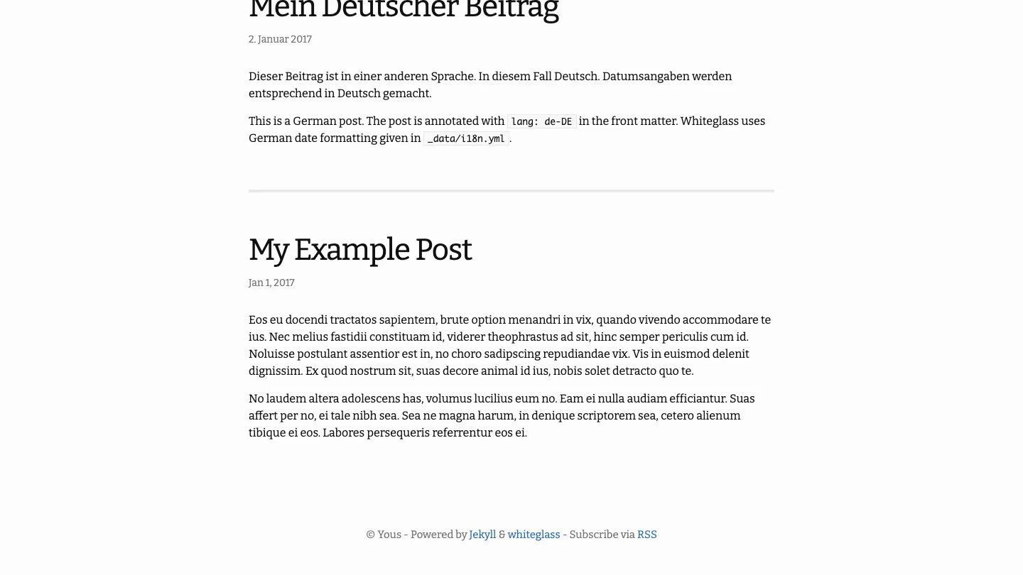 Whiteglass Jekyll Theme screenshot 3